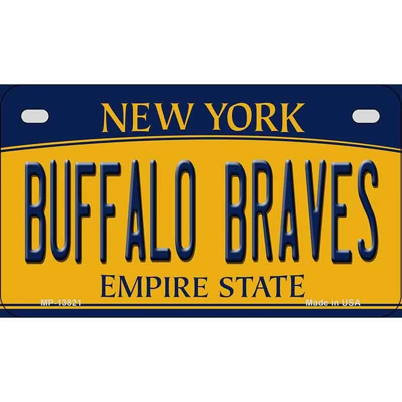 Buffalo Braves New York Novelty Metal Motorcycle Plate