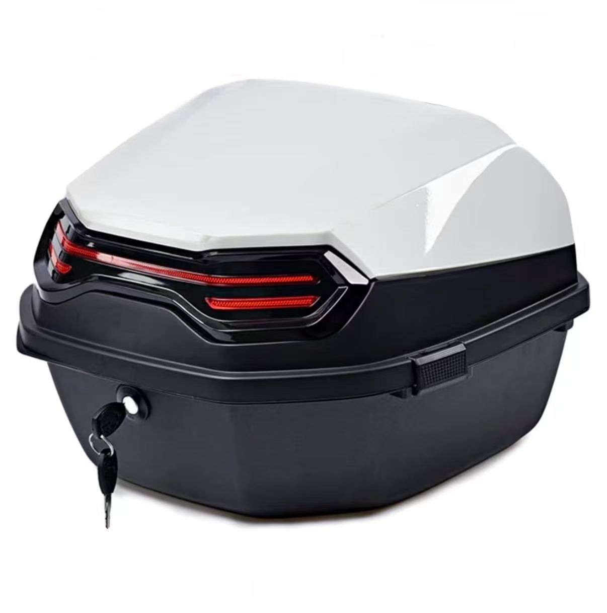 35L Motorcycle Top Case White Universal Motorcycle Tail Box Trunk Luggage