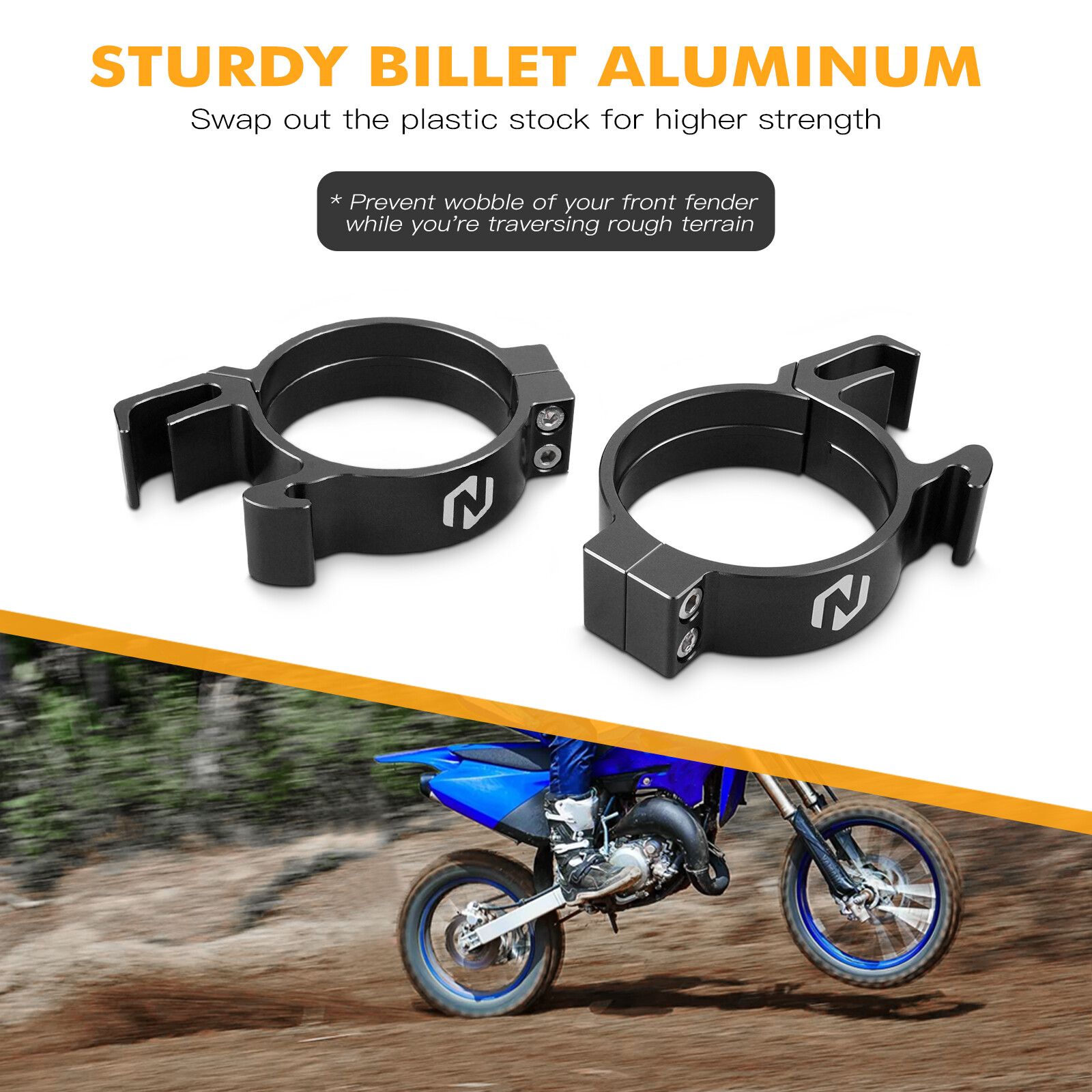 NICECNC Front Fork Guard Guides Clamp For Yamaha YZ85 2002-2018 YZ80 1993-2001