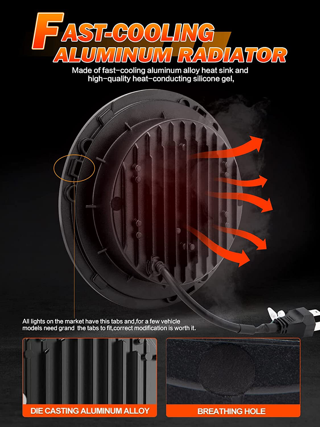 7″ LED Headlight +Fog Passing Light For Harley Davidson Heritage Softail Classic