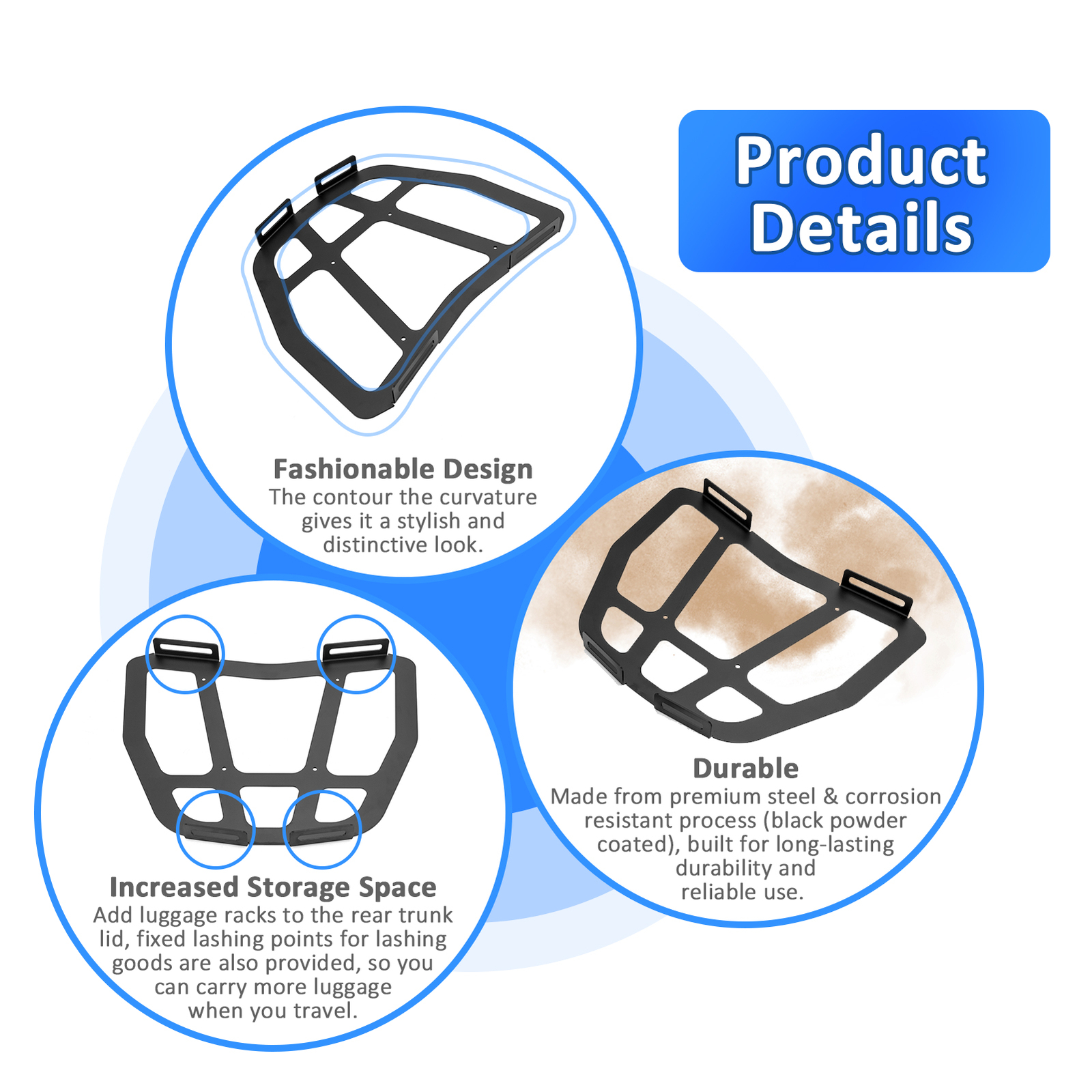 For Can-Am Spyder F3 RT Limited 17″x21.8″ Heavy Duty Rear Luggage Rack 2016-2024
