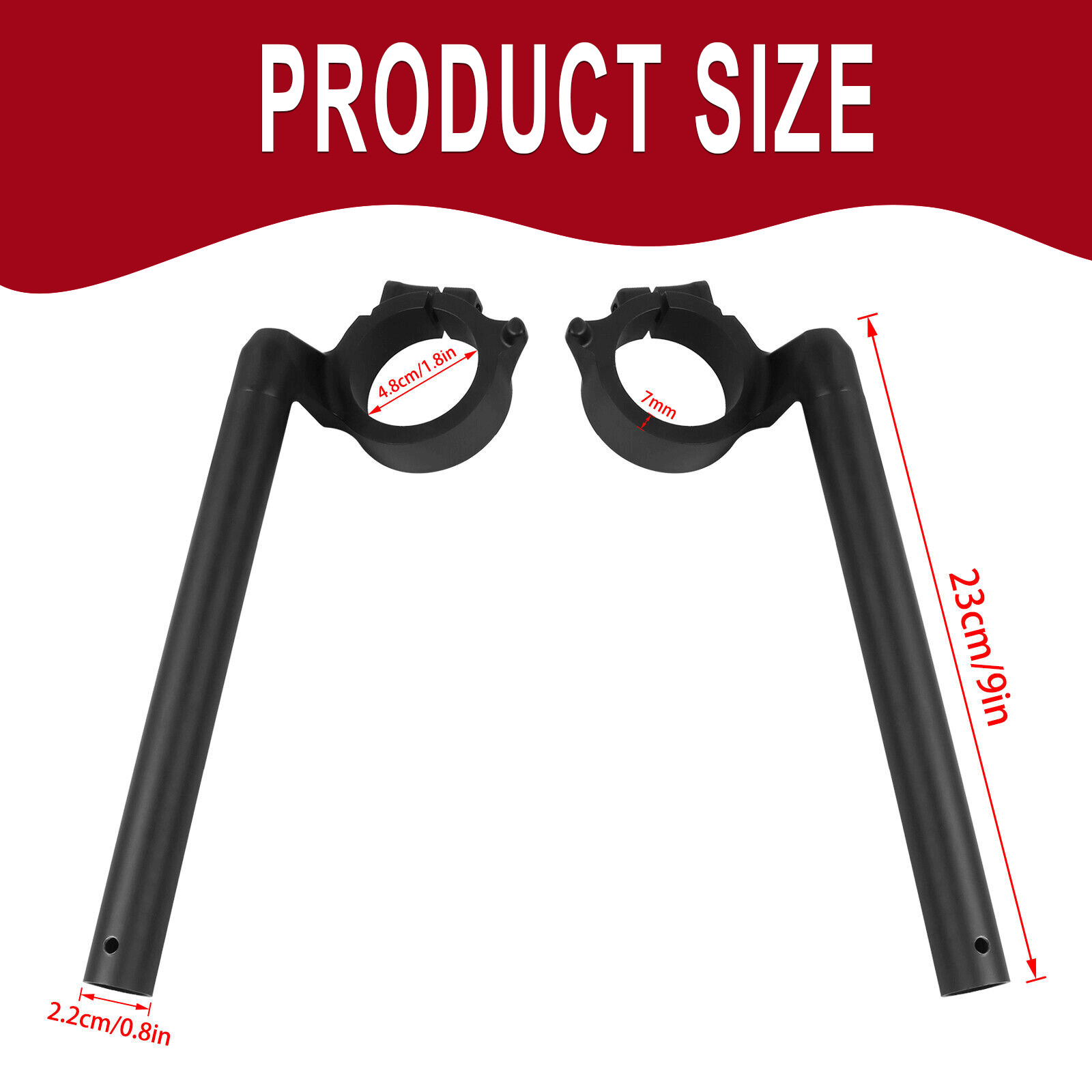 Left & Right Clip-on Handlebars For Honda CBR650R CBR 650 R 2019-2024 Black