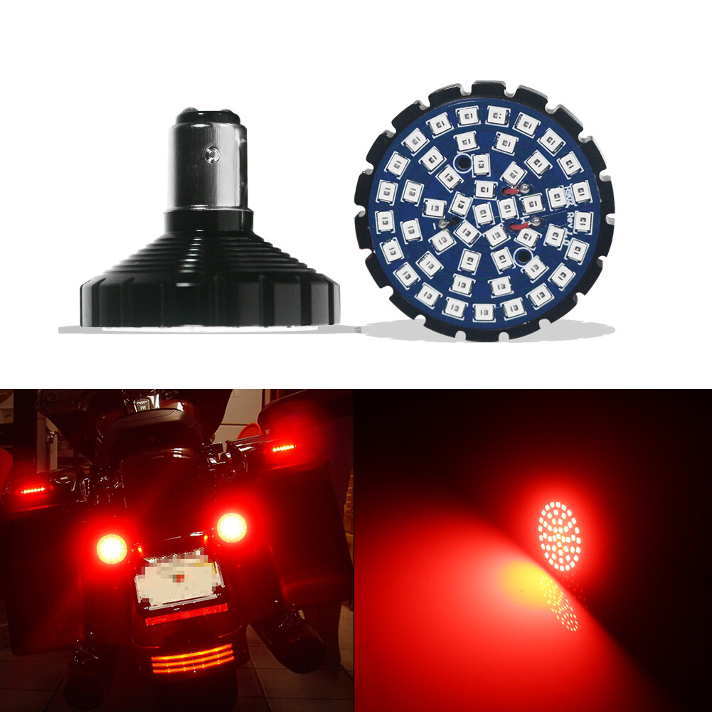 2pcs 1157 Red LED Rear Turn Signal Running Tail Lights Bulbs For Harley Davidson