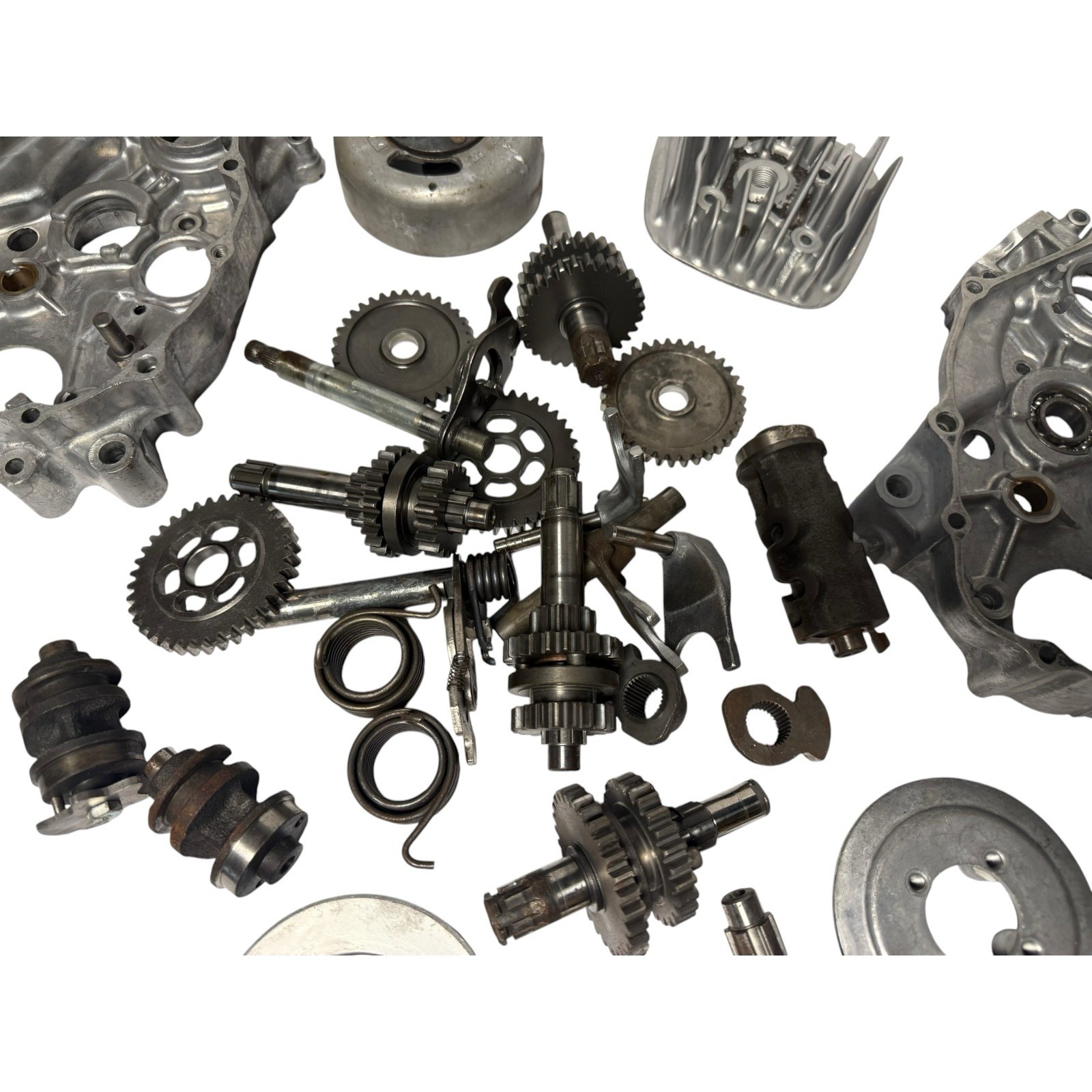 1974-1975 Honda MR50 OEM Engine Internal Parts Lot Cases Transmission Flywheel F
