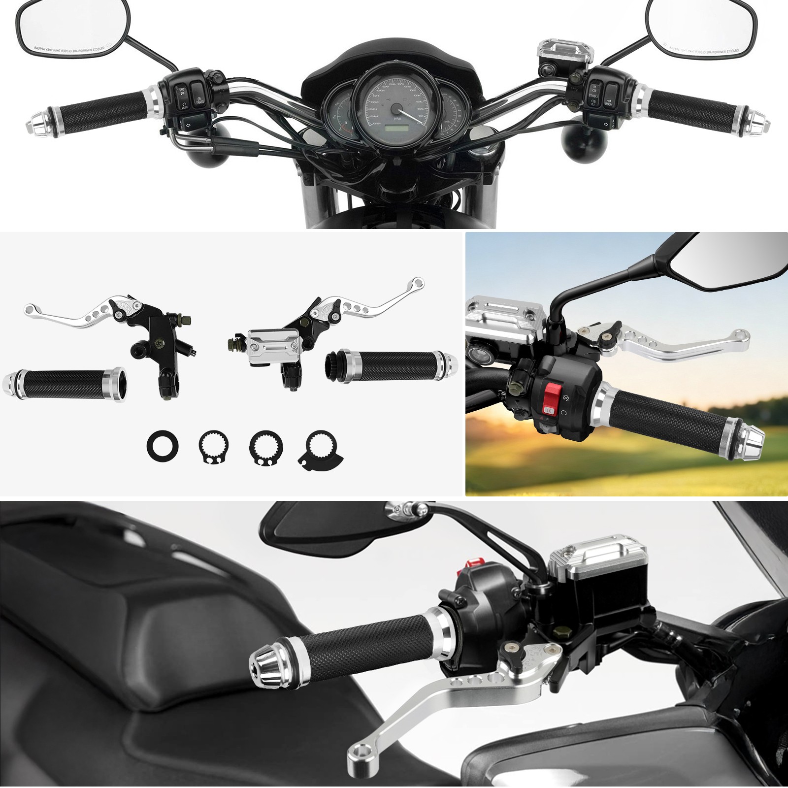 7/8” CNC Brake Clutch Master Cylinder Levers & Hand GripS For Buell XB9S XB12S