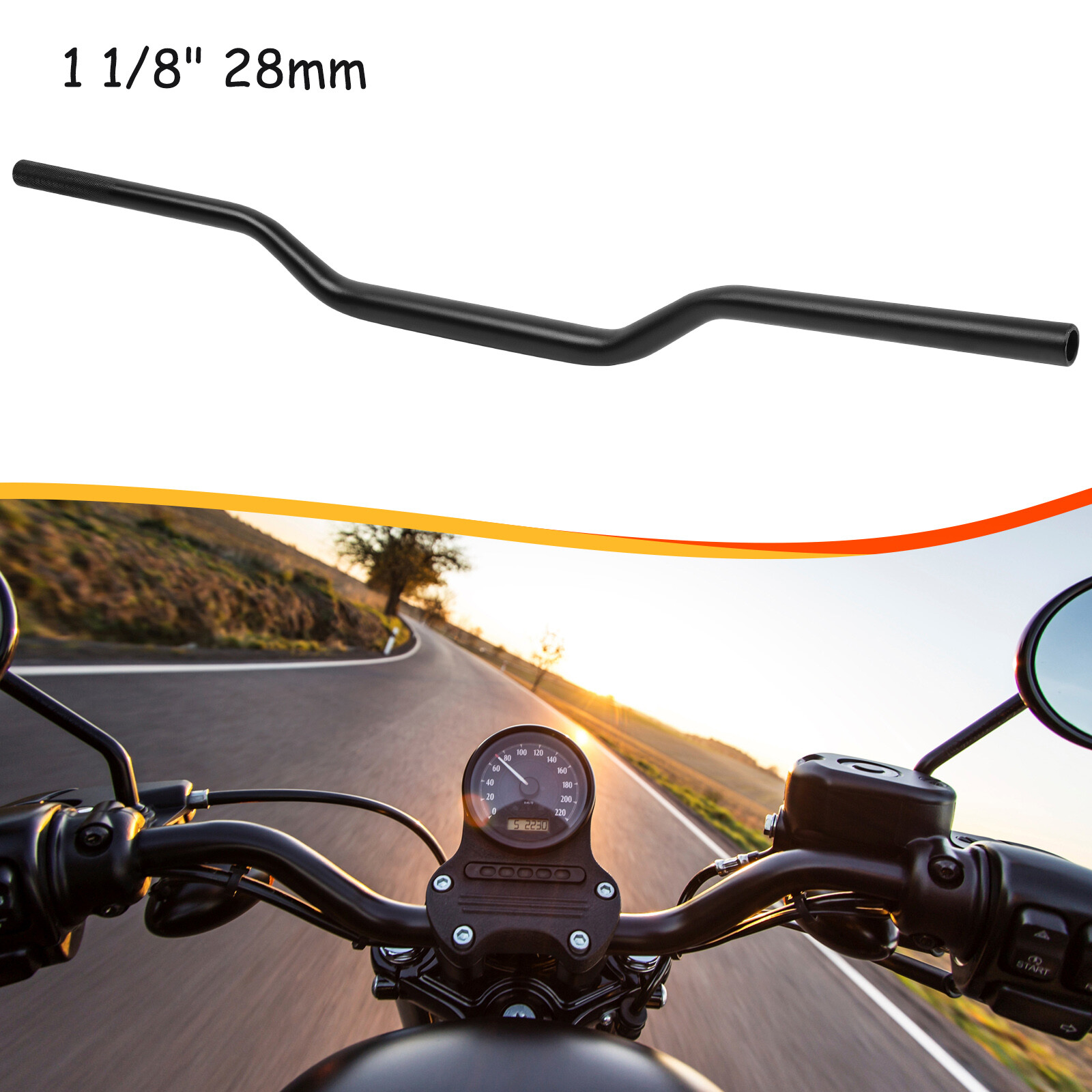 1-1/8” Fat Bar Motorcycle Handlebar For Suzuki GSX-S1000 GSX-S750 GSX-S250 150