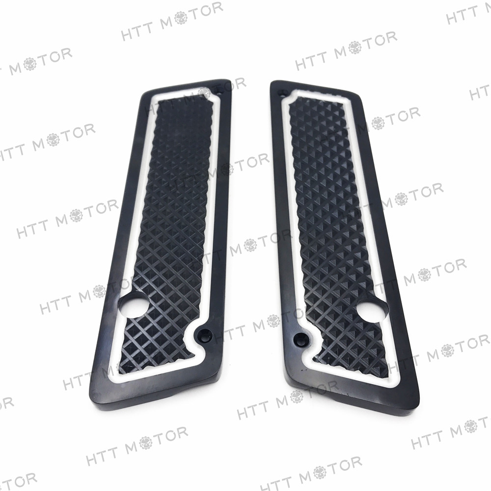 Left Right Black Diamond Saddlebag Latch Cover For Harley FLH/FLT 1993-2013 02
