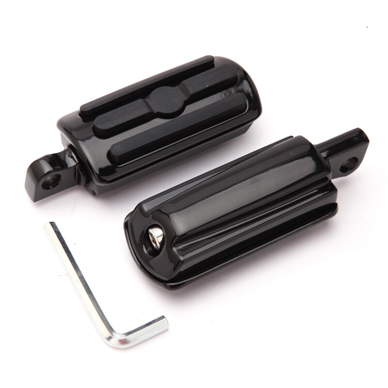 2x Black Driver / Passenger Foot Pegs Rest Pedals Footpegs For Harley Motorcycle