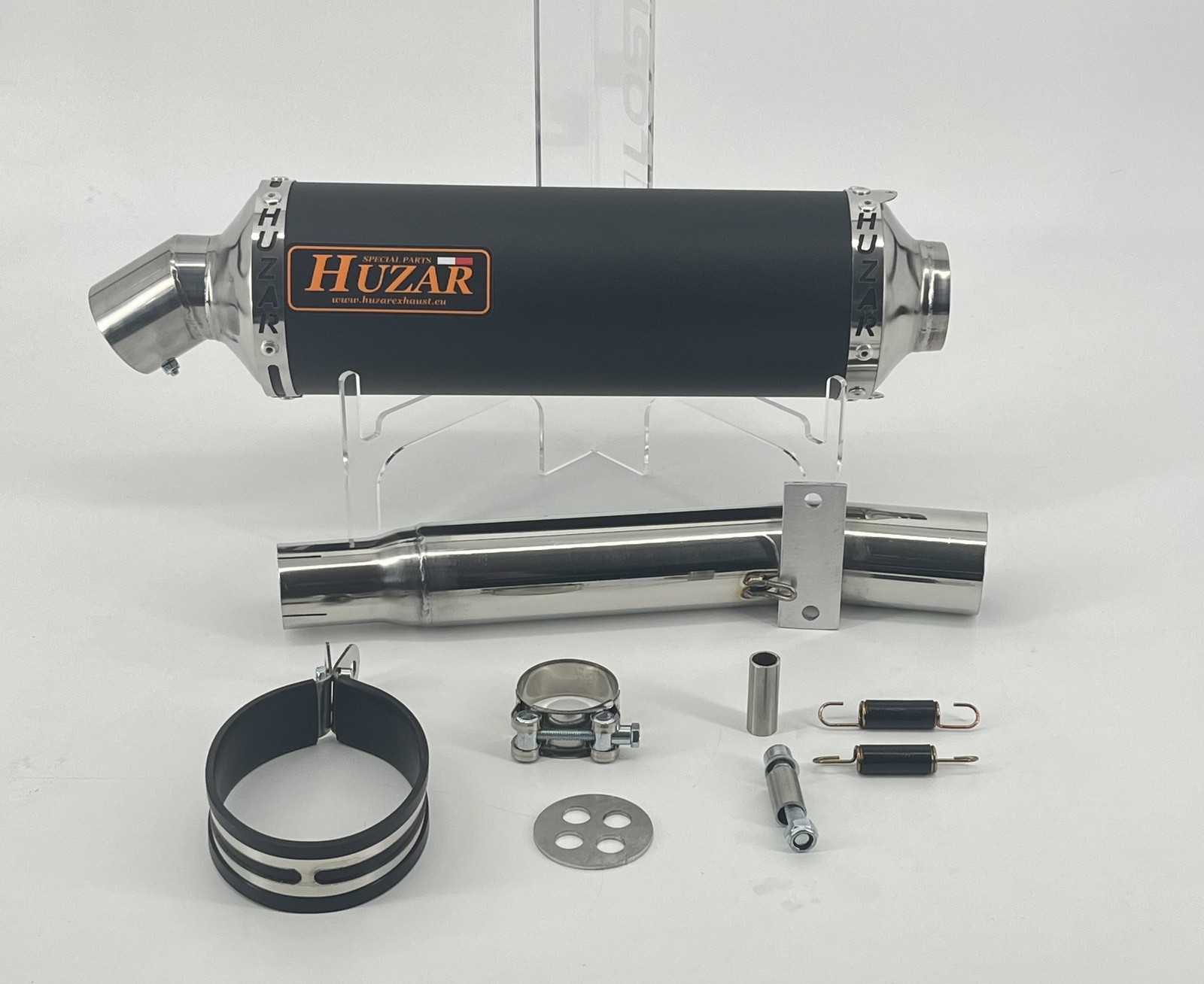 Black powder-coated stainless steel 50 cm silencer Honda Silver Wing 600 (pf01)
