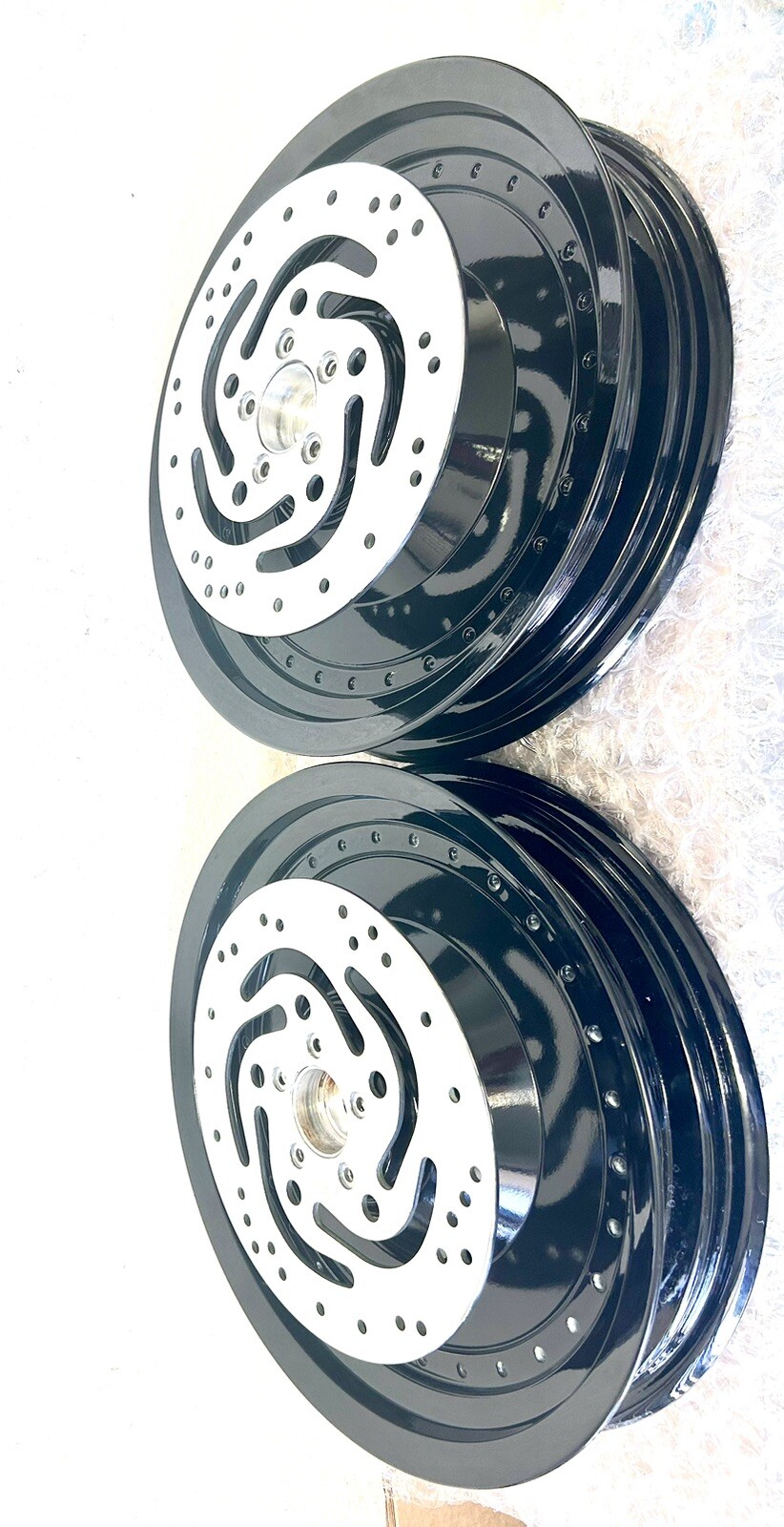 Harley Davidson Fat Boy Wheels 2000-2006 Black Gloss 0em W/ Rotor
