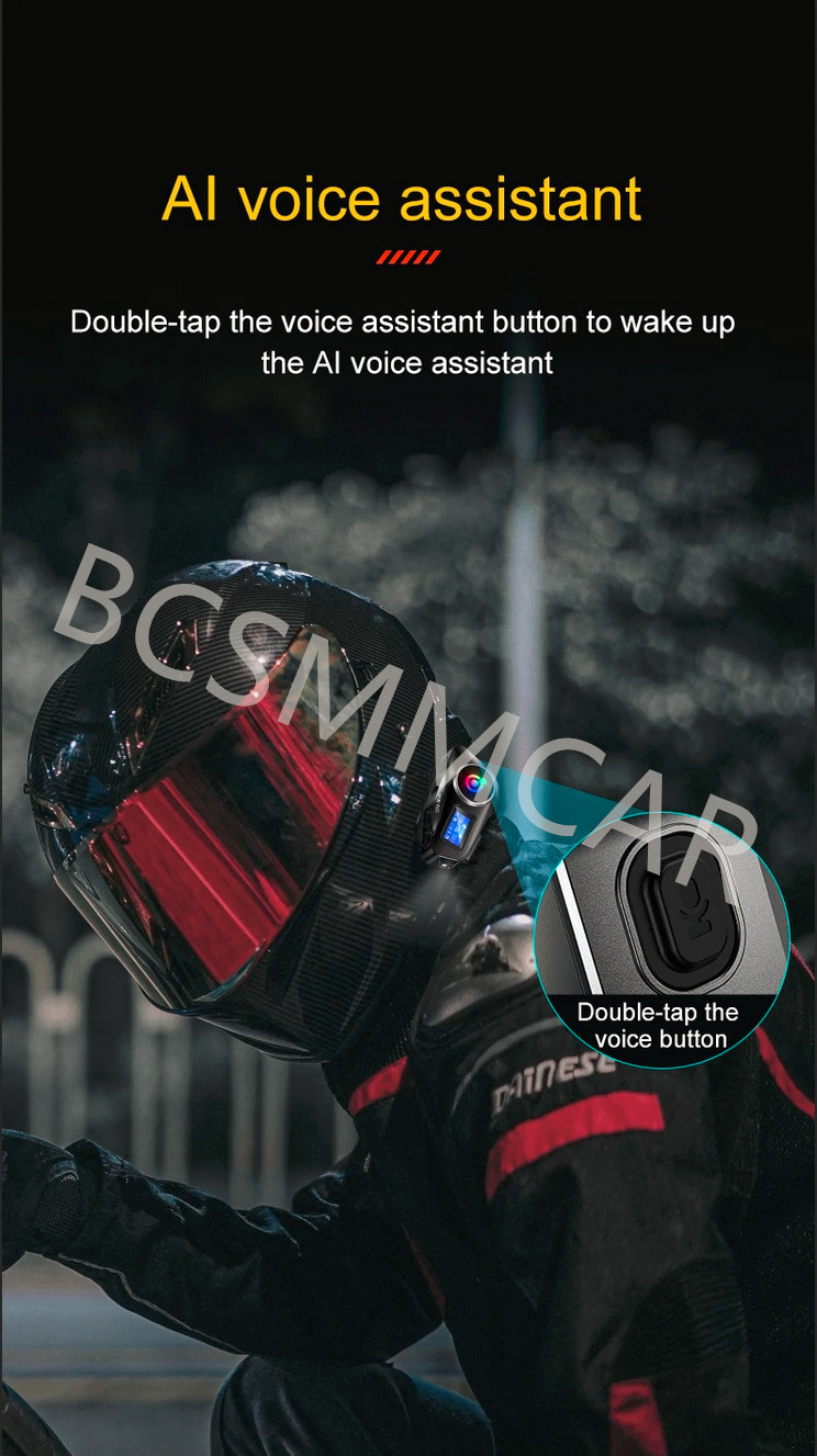 2x Motorcycle Helmet Bluetooth Headset Rider Music Share Earphone Communication