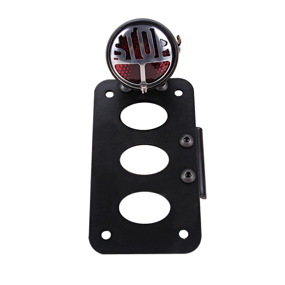 Motorcycle Side Mount Tail Light License Plate Bracket For Harley Chopper Bobber