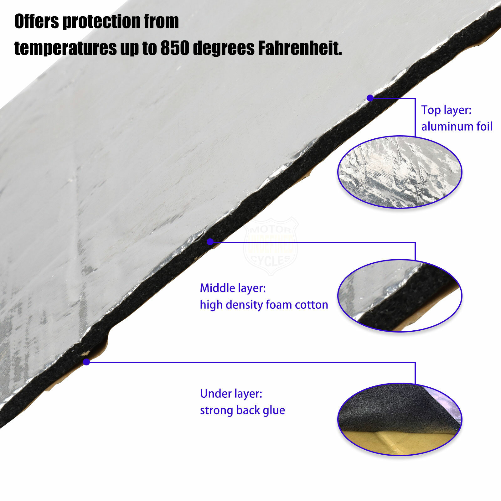 Chrome Motorcycle Fairing Professional Heat Shield Self Adhesive Sheet Protector