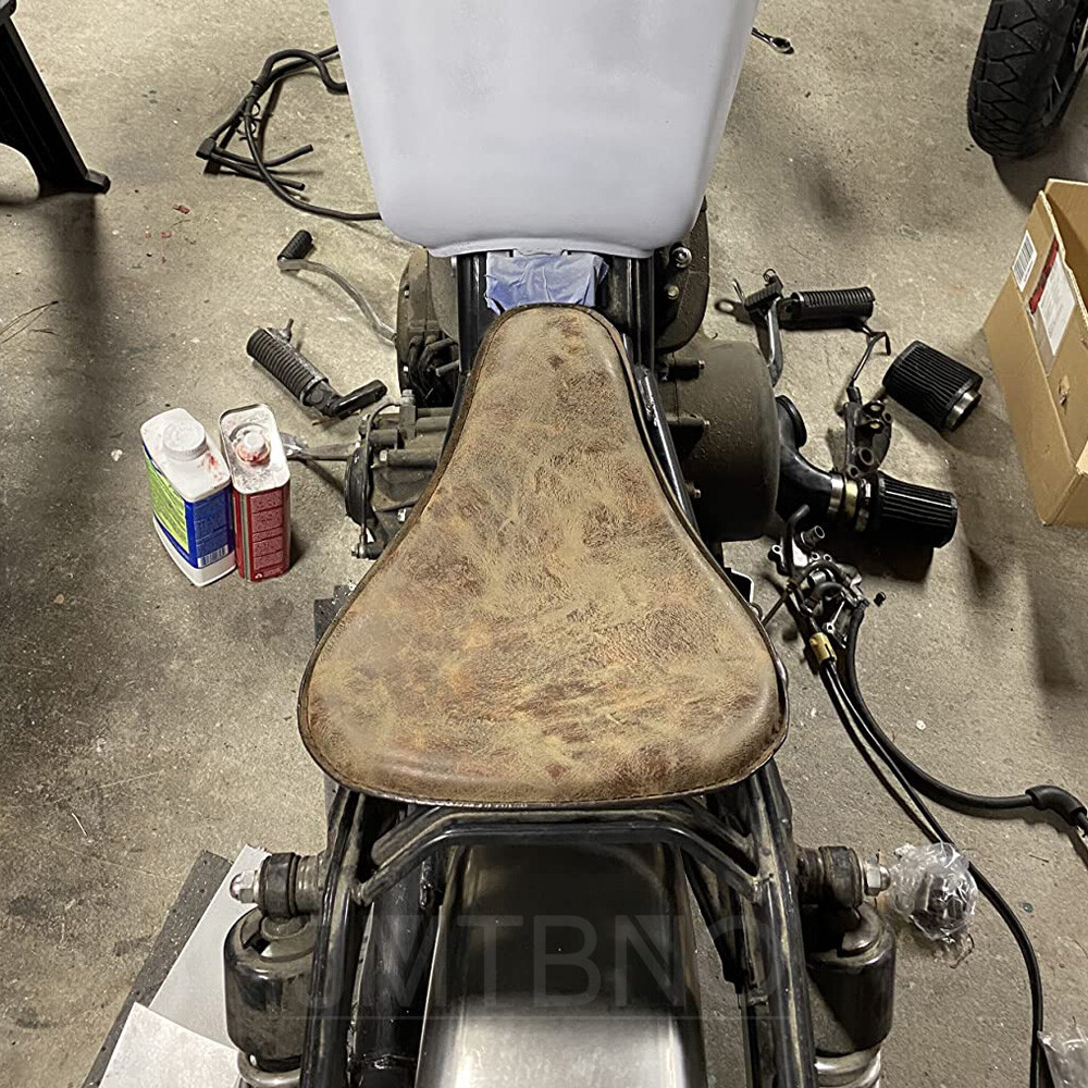 Brown Motorcycle Large Solo Seat 3″ Spring For Harley Sportster Bobber Chopper