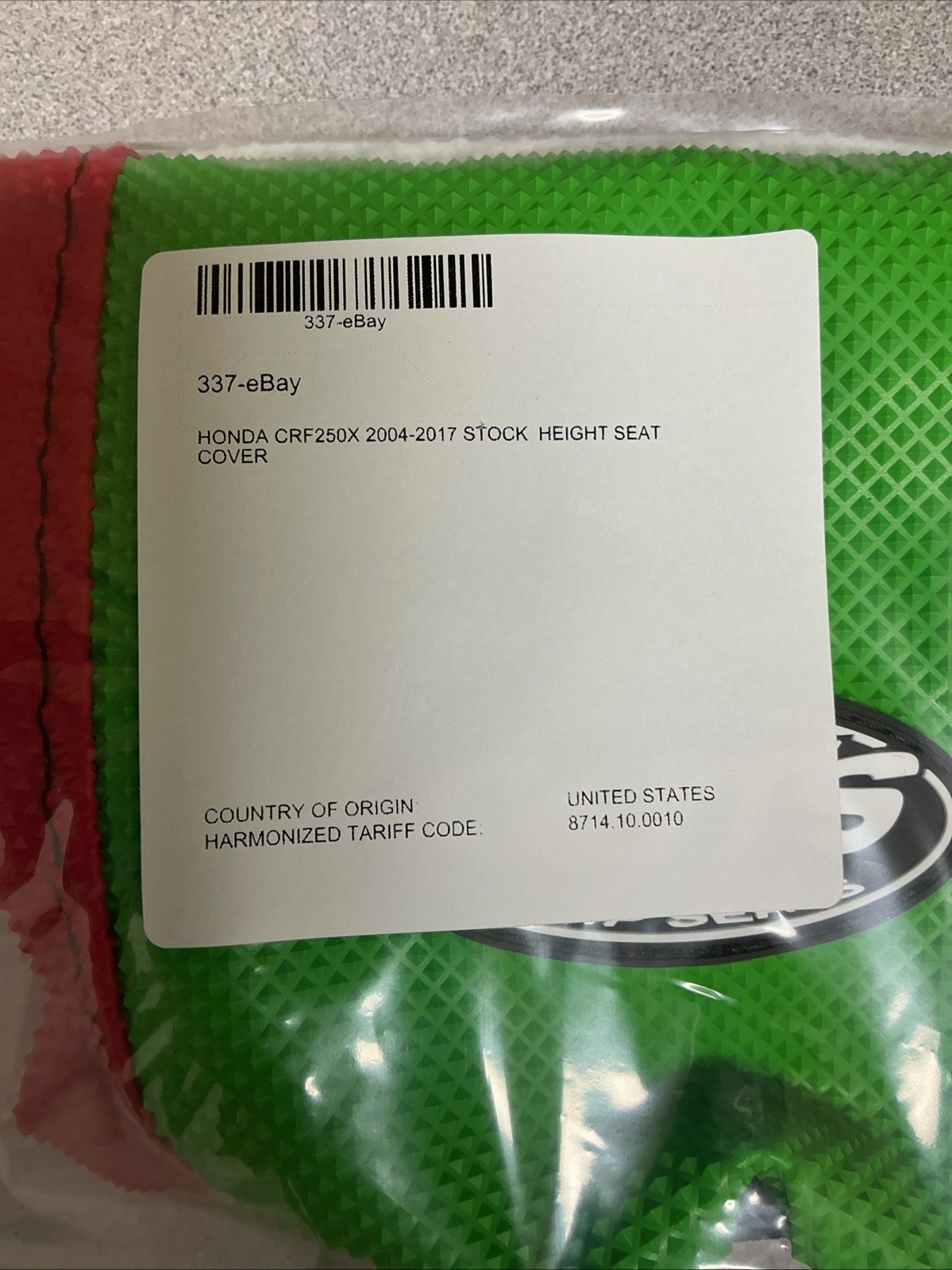 Honda CRF250X 2004-2017 Stock Height Seat Cover (Label For Full Description)