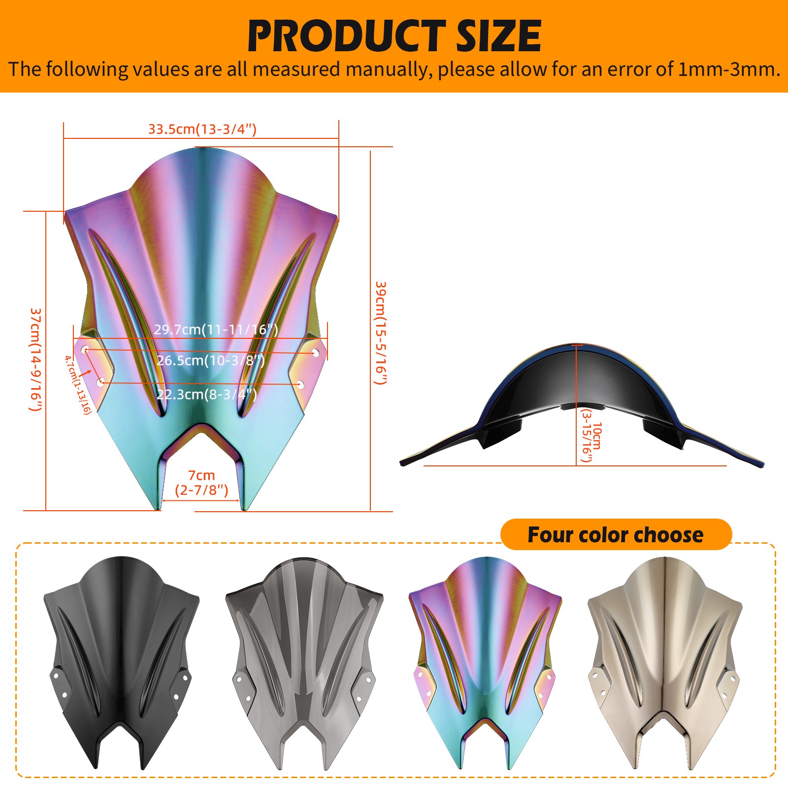 Colorful Double Bubble Windscreen For Kawasaki Ninja 500 ABS KRT 2024 2025 2026