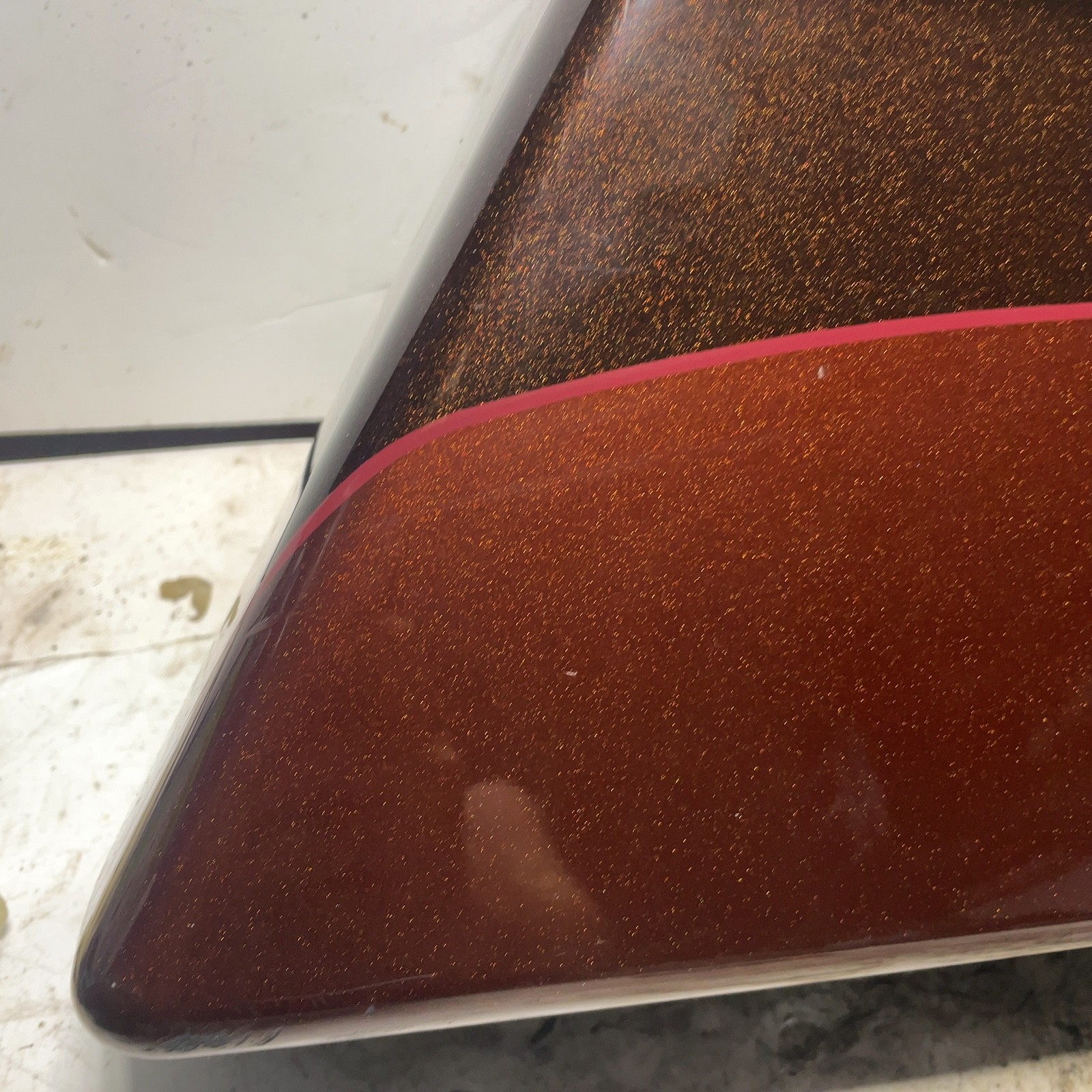 93-13 Harley Touring OEM Right Saddlebag Dark and Light Root Beer Brown 2011