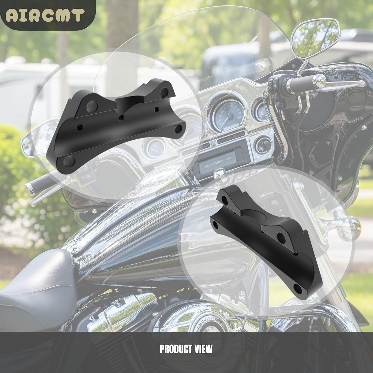 1 Inch 25mm Ape Hanger Handlebar Anti-Slip Top Riser Clamps for 1997-UP Harley T