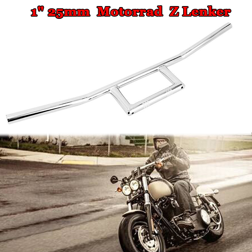 1″ 25mm Motorcycle Drag Z-Bar Pullback Handlebar For Bobber Suzuki Honda Chrome