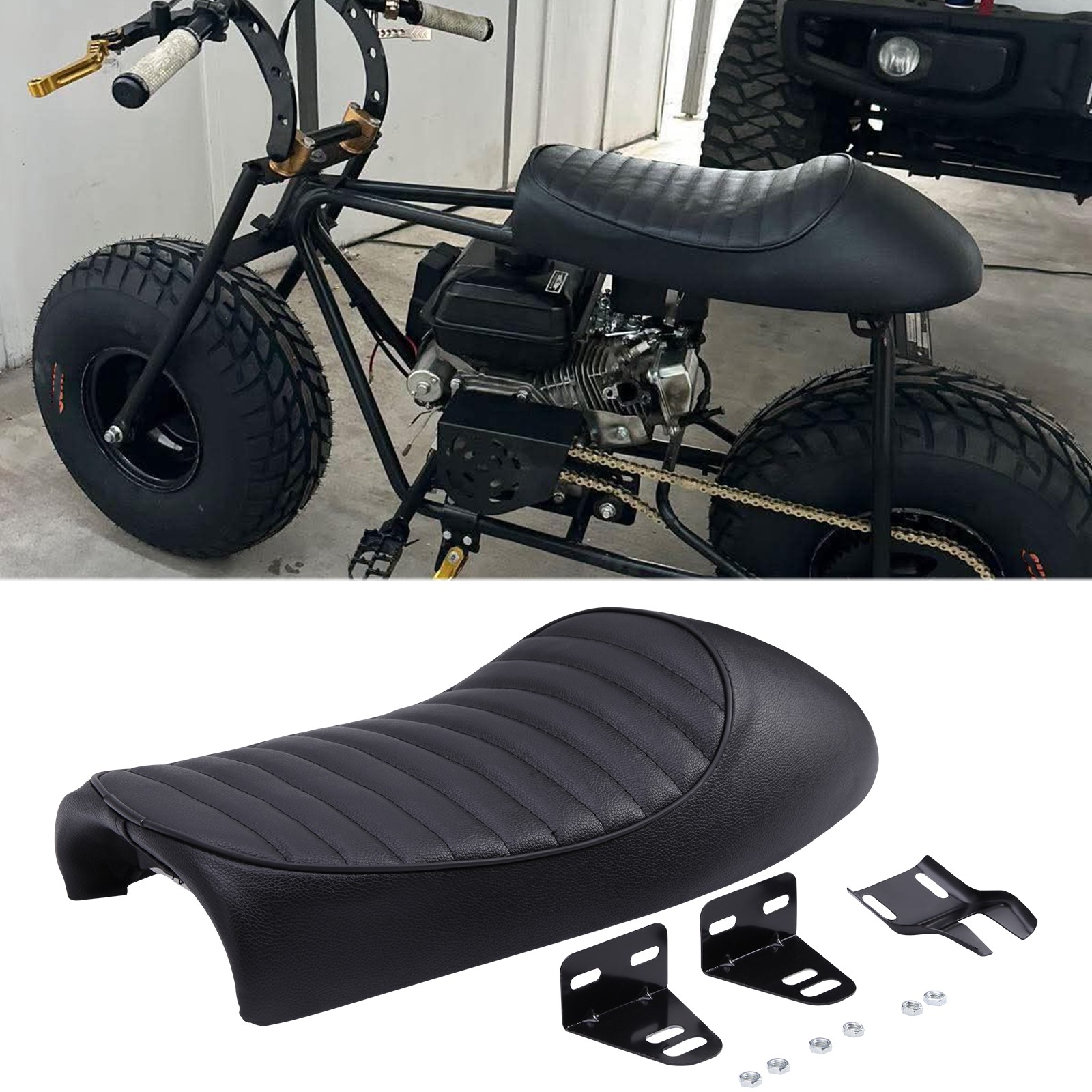 Motorcycle Hump Cafe Racer Saddle Seat Black For Coleman CT200U BT200X Mini Bike