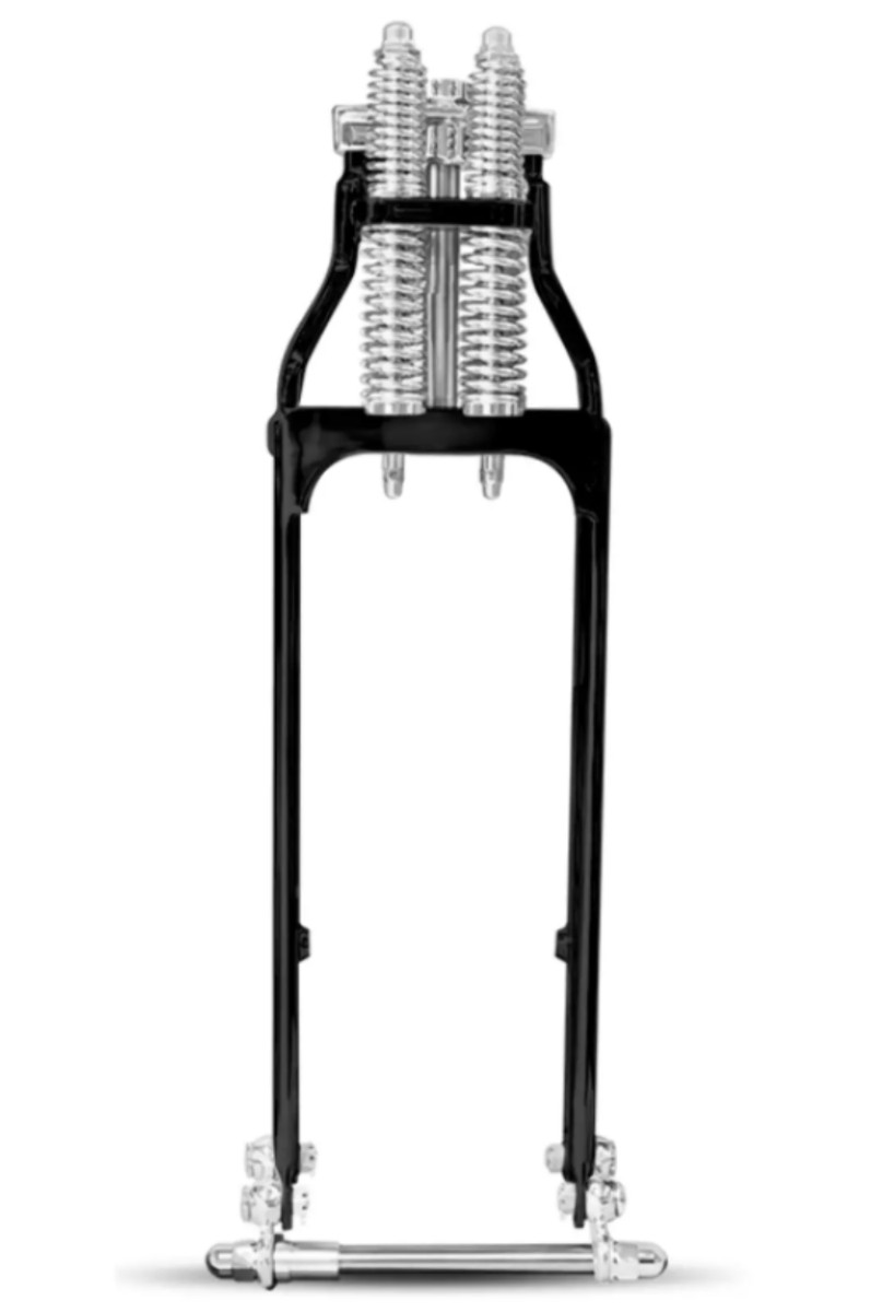 4″ OVER DNA BLACK SPRINGER FRONT END FORKS FOR HARLEY & CHOPPERS LENGTH 27″