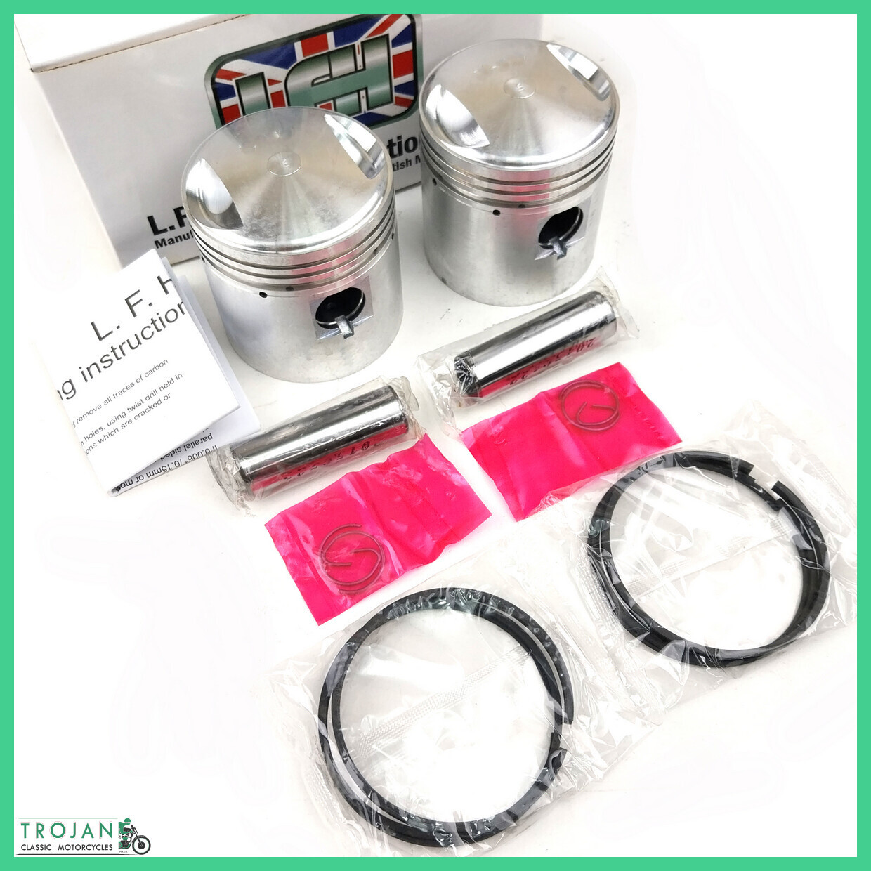 PISTON & RING SET, TRIUMPH, PRE-UNIT, 5T, 500, 7:1, GENUINE, CP29 70-1563 +0.040