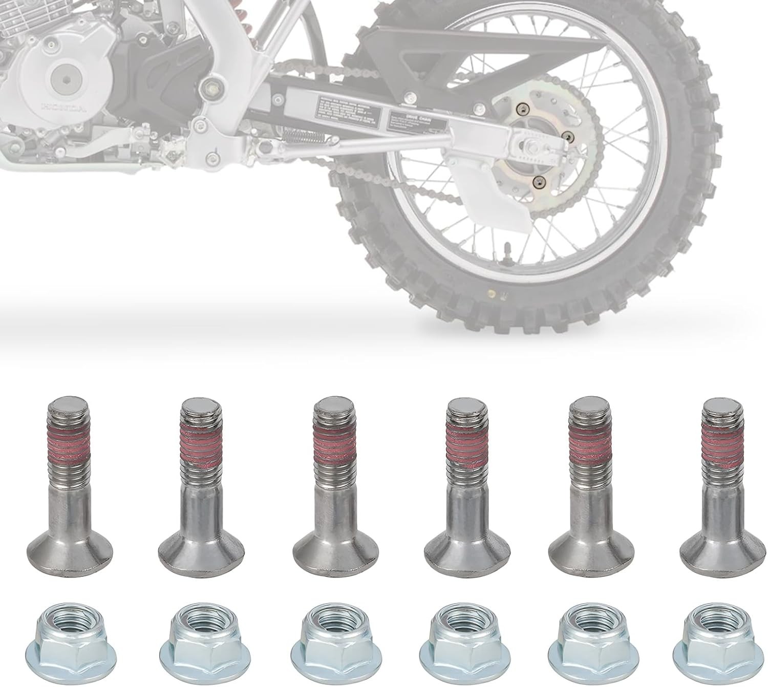 6pcs M8 Sprocket Bolts and Nuts Kit CRF KLX YZ TTR YZF KX KXF RM RMZ Motorcycles