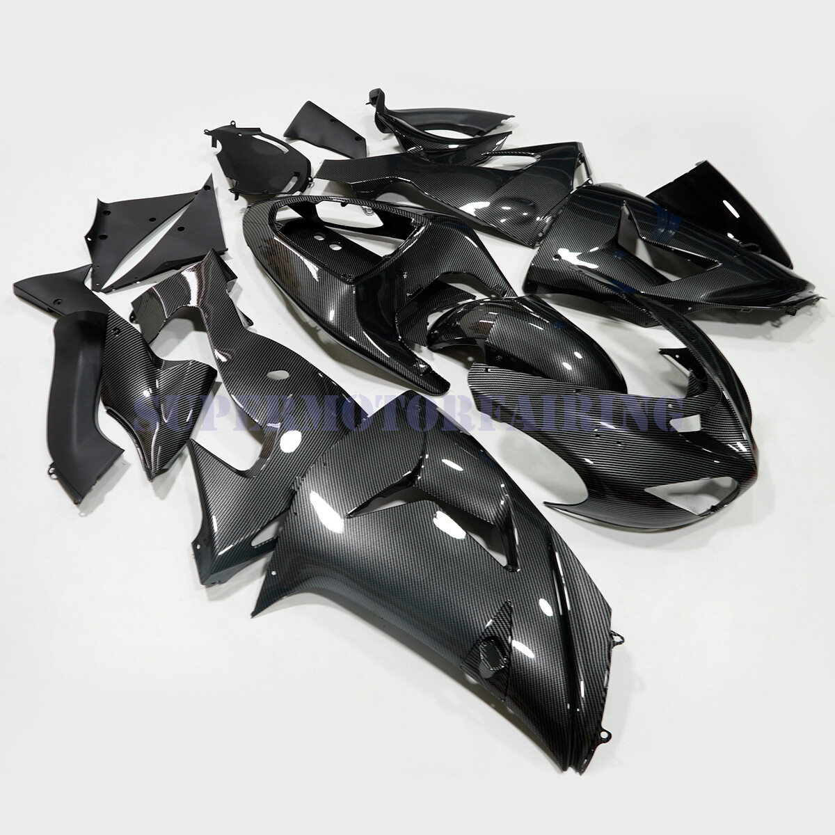 Fit for Kawasaki 2006 2007 Ninja ZX10R Black Carbon Fiber Look ABS Fairing Kit