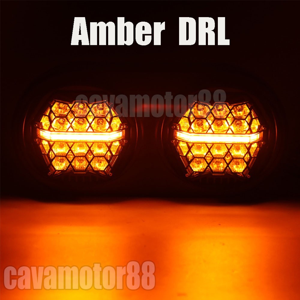 Fit for Harley Road Glide 2003-2013 DOT 270° LED Dual Headlight Head Lamp w/ DRL