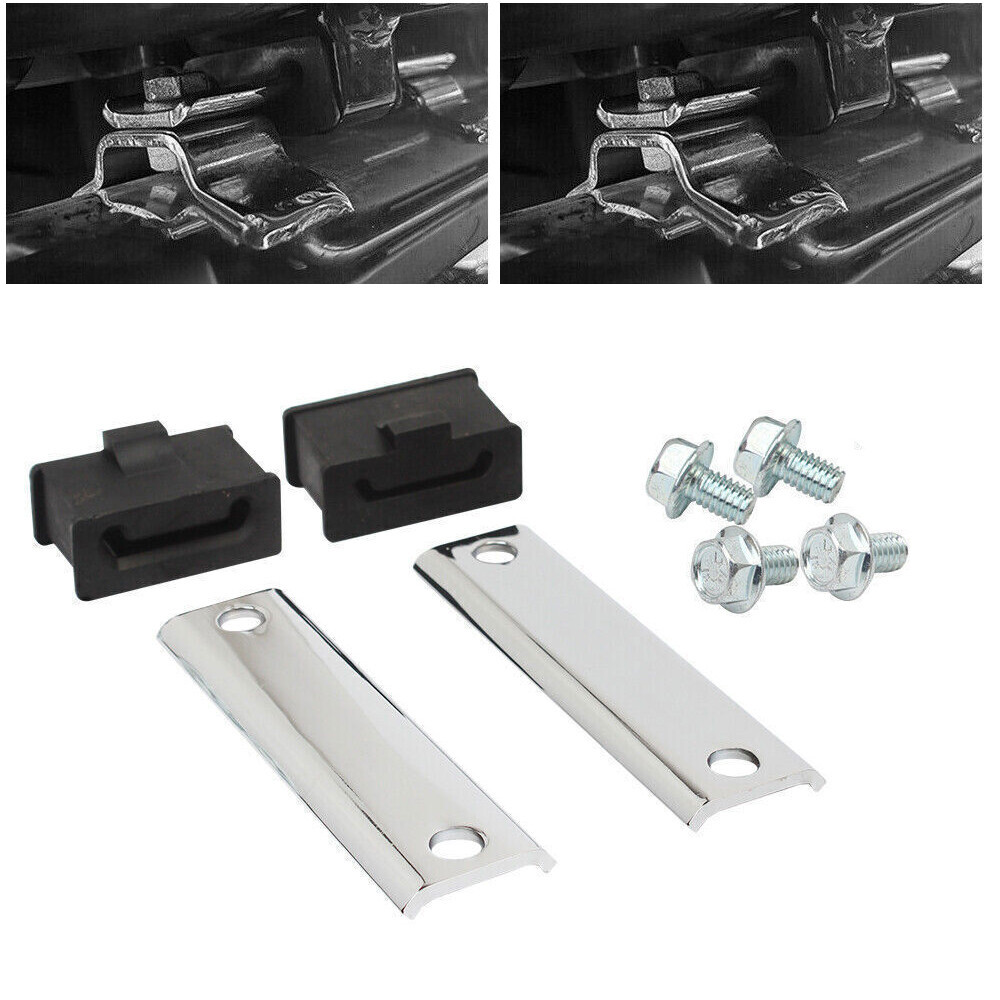 CNC Aluminum Exhaust Guard Hanger Brackets Rubber Mount For Harley Touring 85-22
