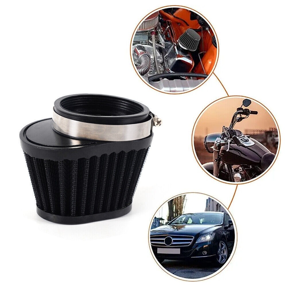 4x Universal Black 2.36in Motorcycle Air Intake Filter Cleaner Pod Replacement