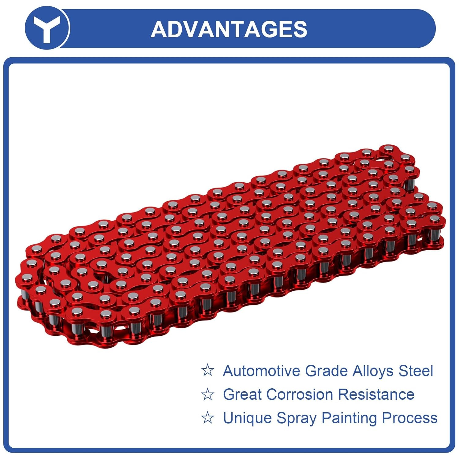 Red 420 Chain 132 Link For 50cc 110cc 125cc SSR Predator 212cc Pit Dirt Bike ATV