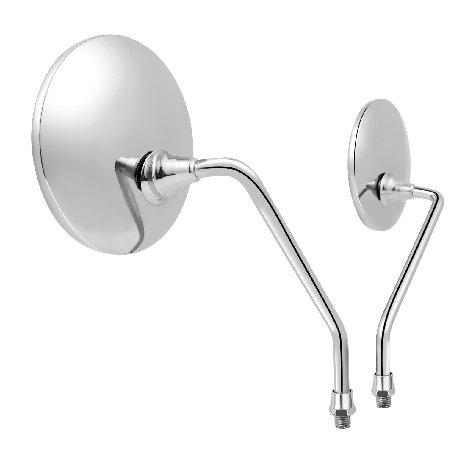 For Buddy Scooter Pair Chrome Round Motorcycle Rearview Side Mirrors 10mm