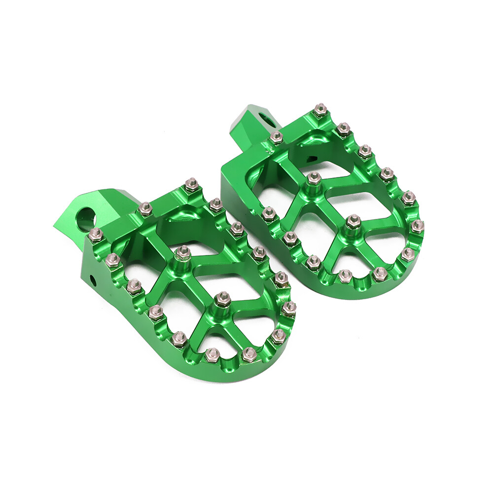 Foot Pegs Footpegs Footrests CNC For KX125 KX250 1988-1996 KX500 1988-2004 Green
