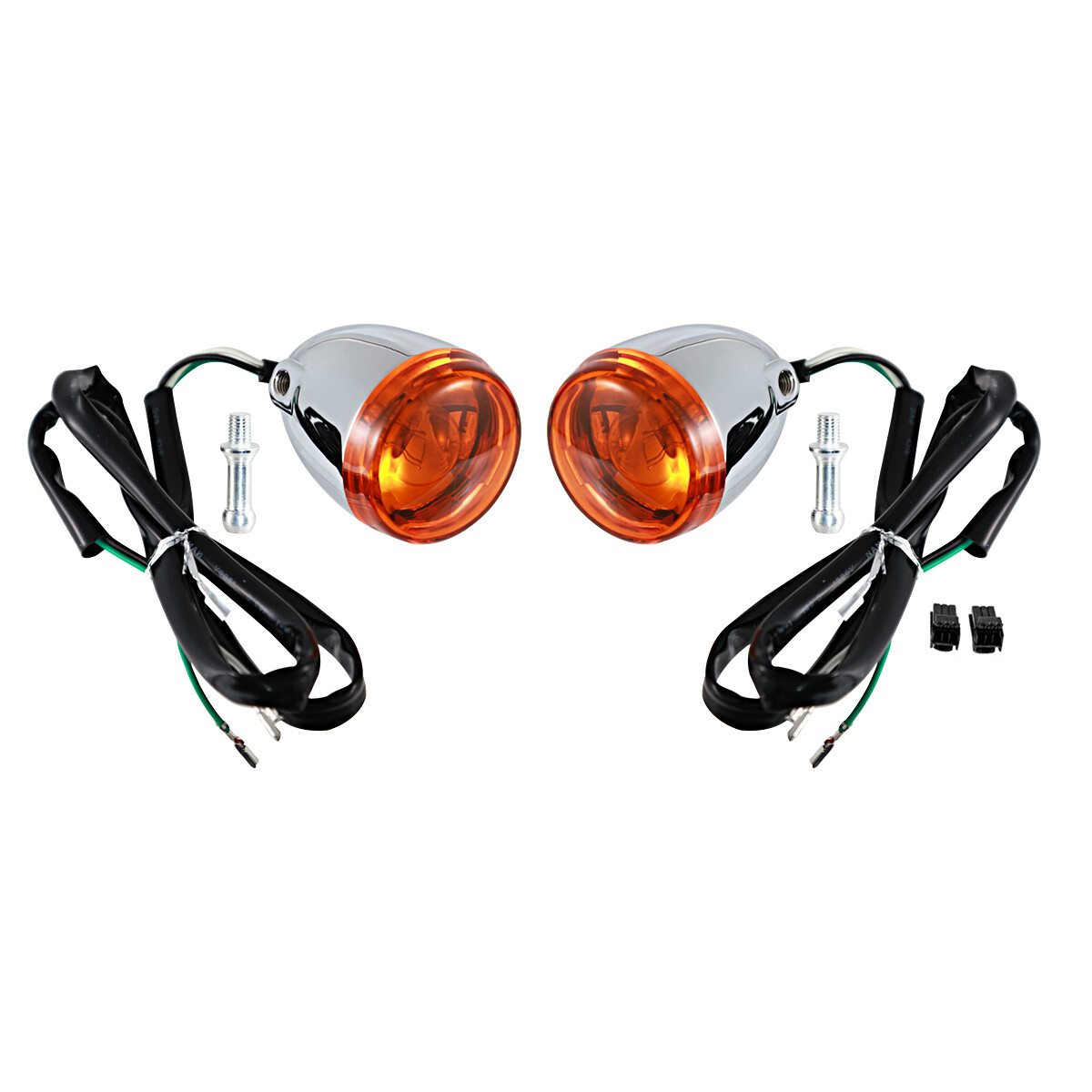US Front Chrome Bullet Orange Turn Signals For Harley 2004-2013 Sportster 883