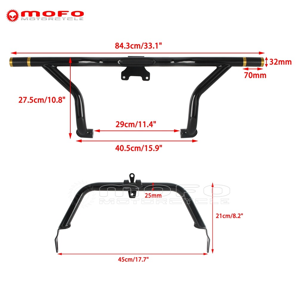 Crash Bar w/Fairing Support Kit For Harley Touring Road Glide ’15-up FLTRX/S/ST