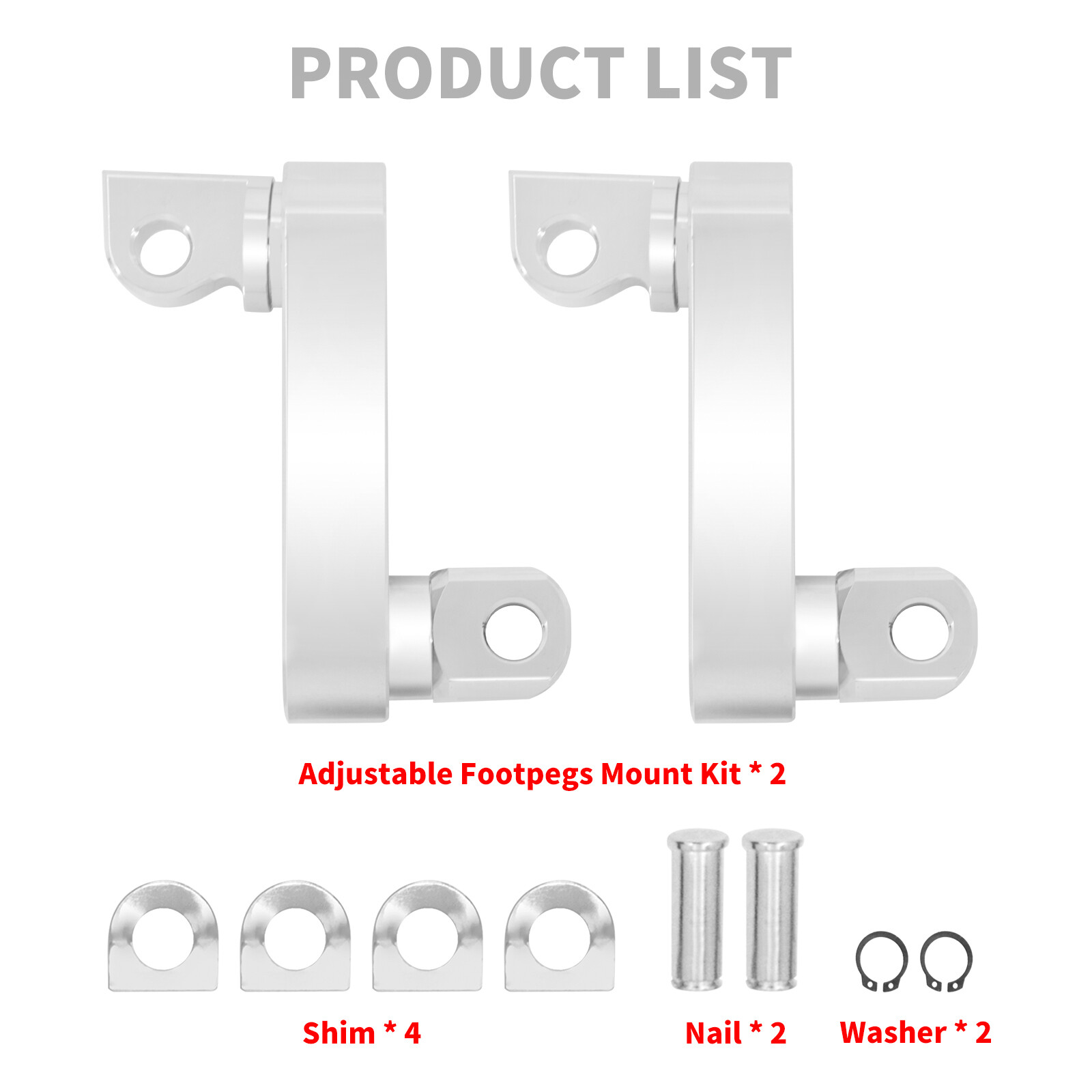 Chrome Adjustable Male Mount Footpeg Foot Pegs Extensions Fit For Harley
