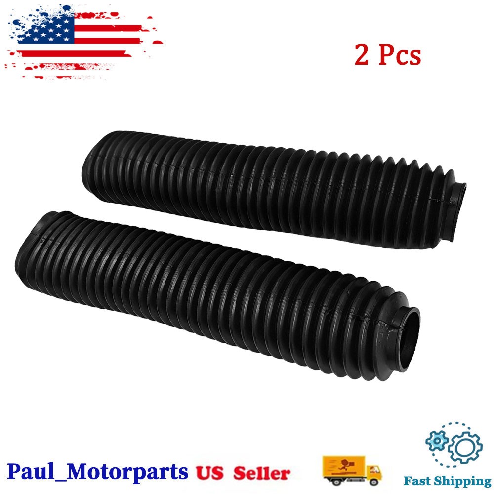 Black Rubber Gaitor Boots Front Fork Dust Cover Motorcycle Shock Absorber