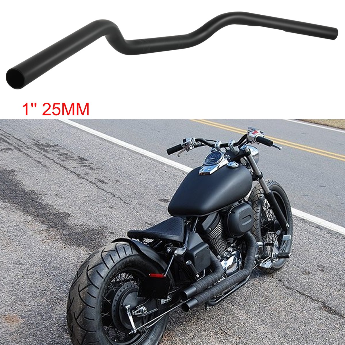 Motorcycle 1″ 25mm Drag Bars Handlebars For Honda Shadow Spirit VT 750 600 1100