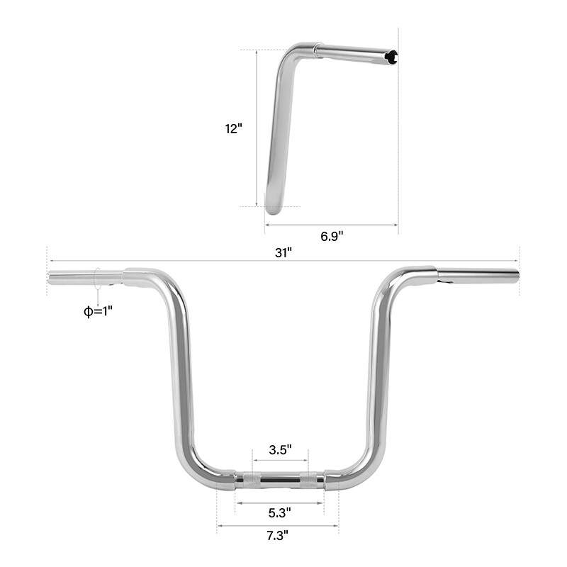 Chrome 10/12/14/16/18/20” Rise Ape Hanger Handlebar Fit For Harley Sportster