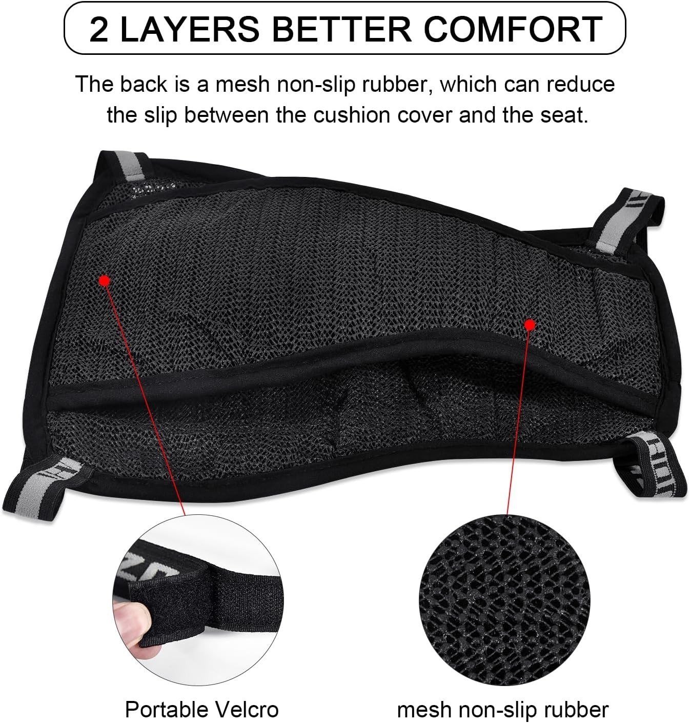 Lightweight 3D Cooling Motorcycle Seat Pad – Durable Breathable Cushion 37x28cm