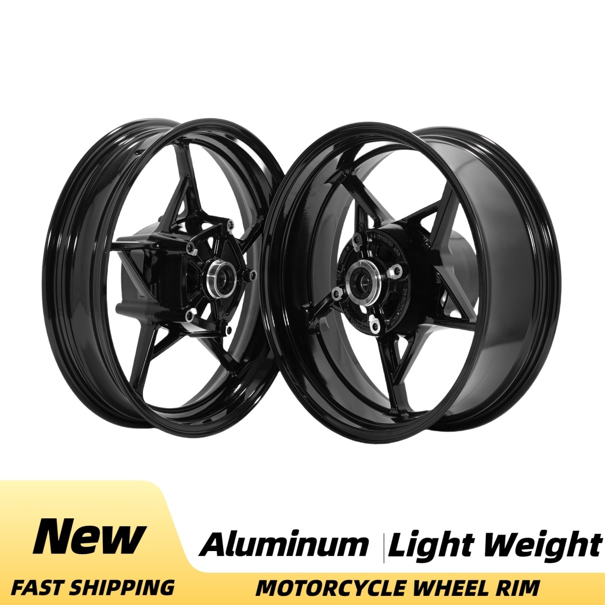 17×3.5″/5.5″ Gloss Black Front Rear Tubeless Wheel Rim For Kawasaki Z900 17-24
