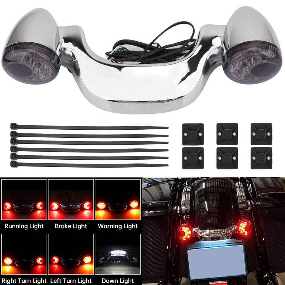 Rear Bullet LED Turn Signals Brake Light Bar for Harley Road King Street Glide