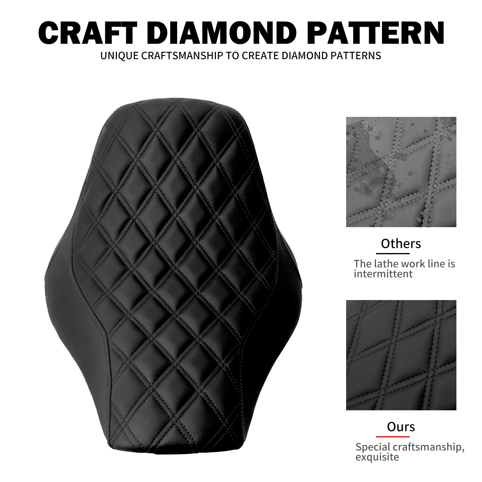 Black Front Driver Solo Seat For Harley 2013-2017 Breakout 2008-2017 Rocker C