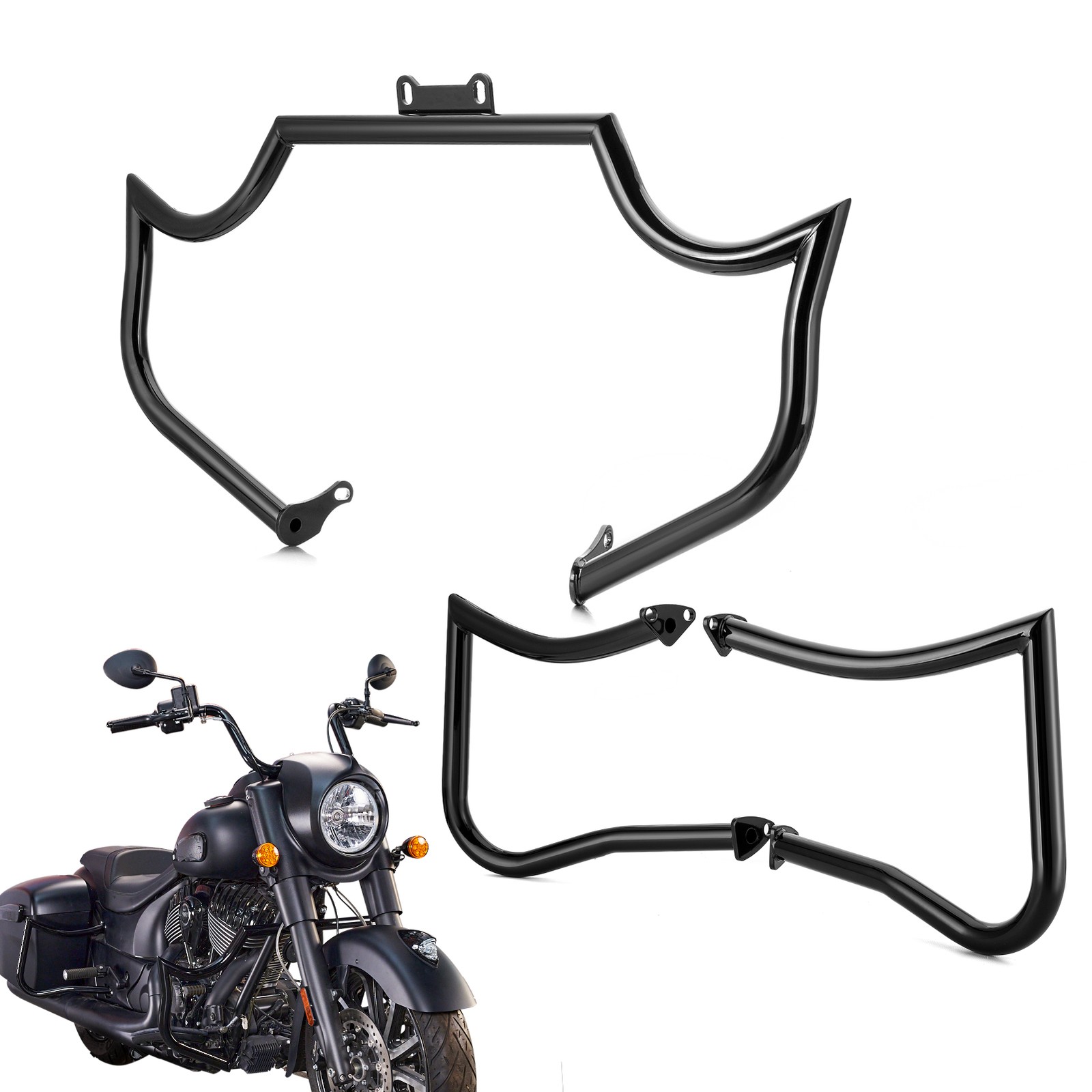 1.25″ Fat Engine Saddlebag Guard For Indian Roadmaster Springfield Vintage 14-U