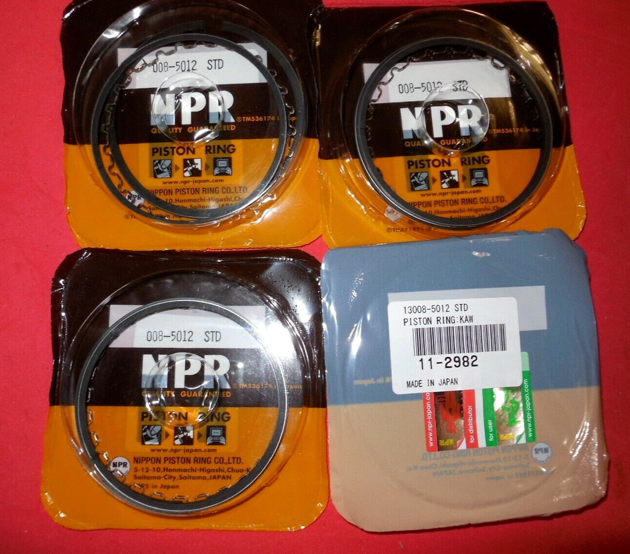 4 piston ring sets 77-80 KZ1000 MKII LTD Z1R SHAFT ST CLASSIC STD. 11-2982