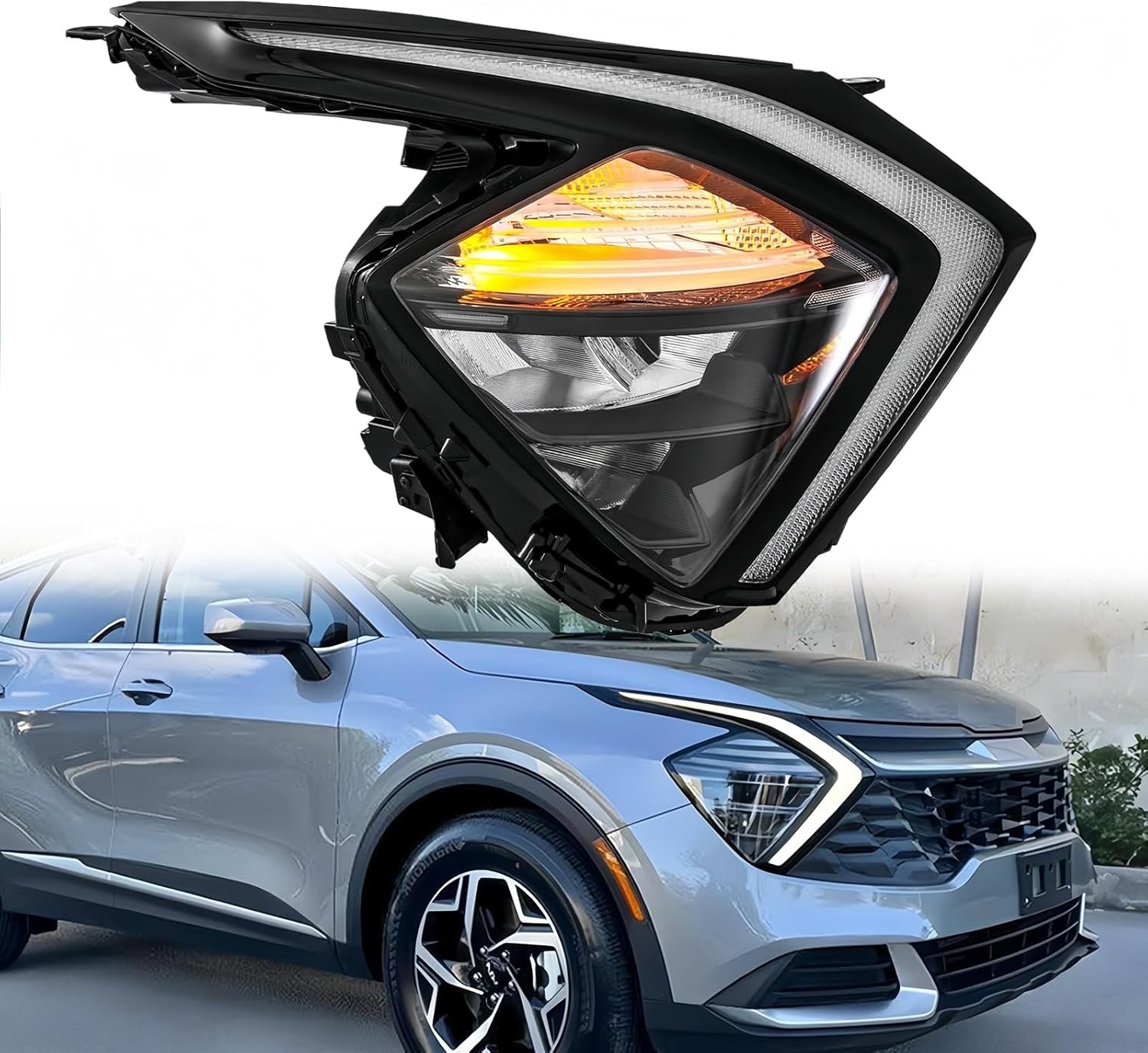 Passenger Side RH LED Headlight For 2022-2024 Kia Sportage SX EX LX 92102DW000