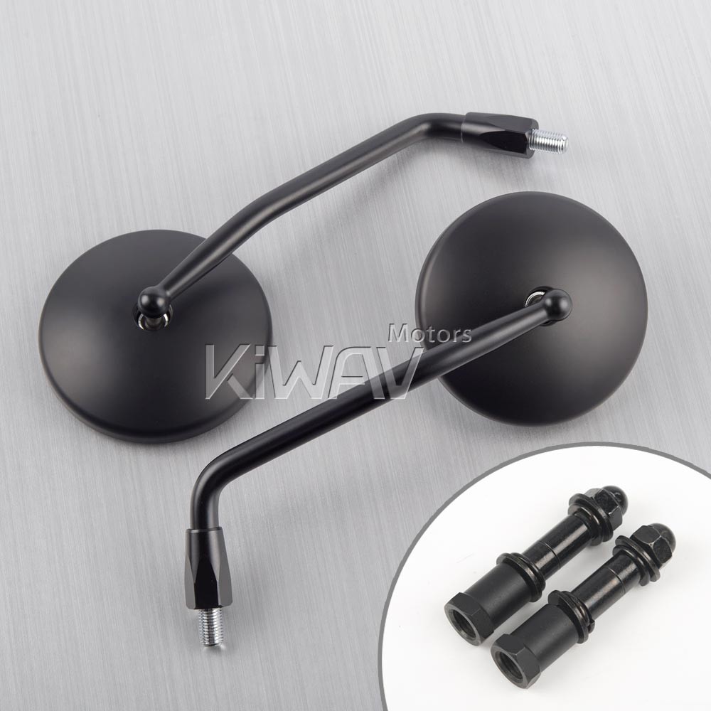 KiWAV Eclipse Mirrors Black Round for Triumph Bonneville (versions 2001-2016