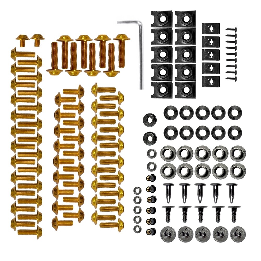 Multi-color CNC Motorcycle Complete Fairing Bolts Kit Bodywork Screws Nuts Black