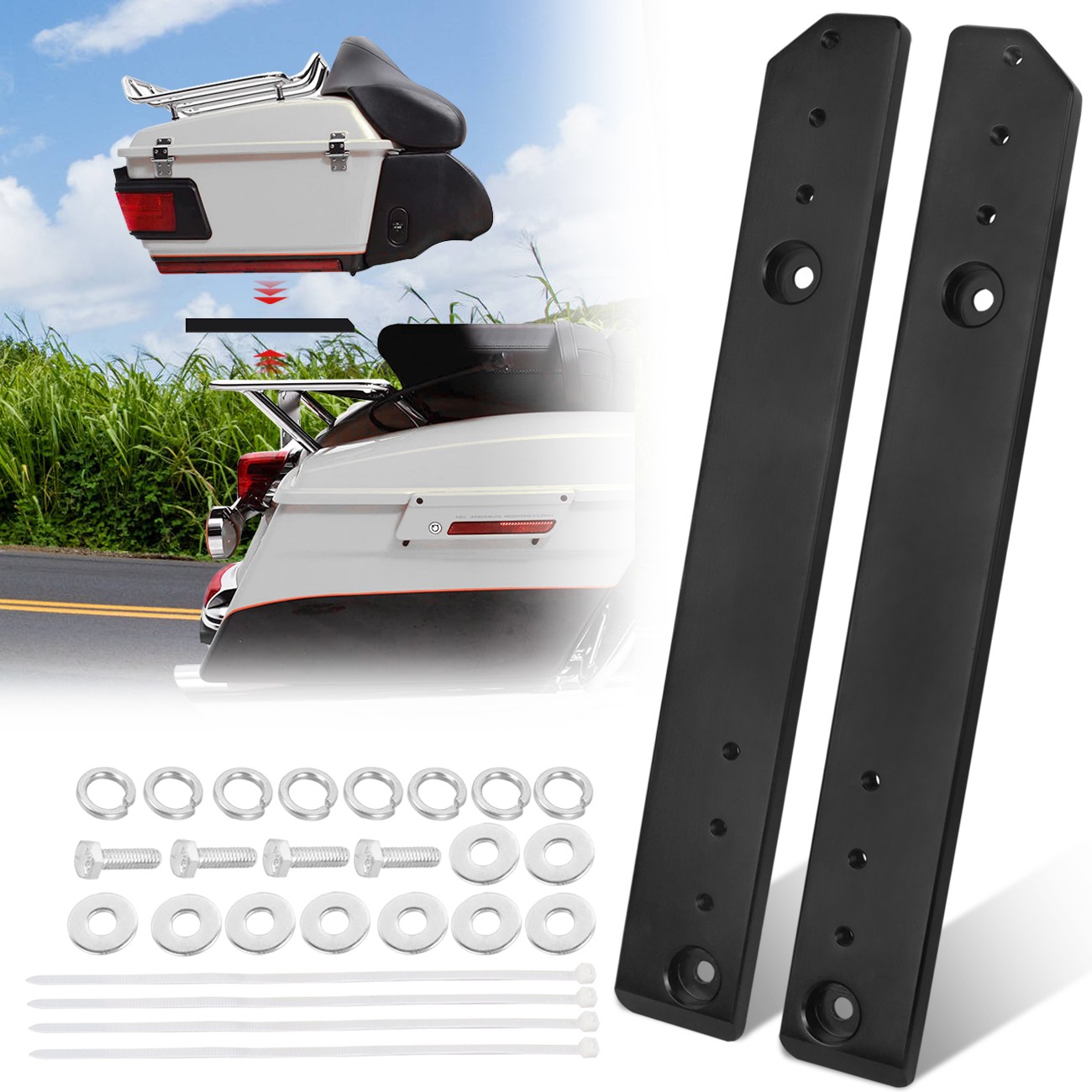 For 09-13 Harley Electra Glide 1-3 Adjustable Rear Tour Pak Pack Relocator Mount